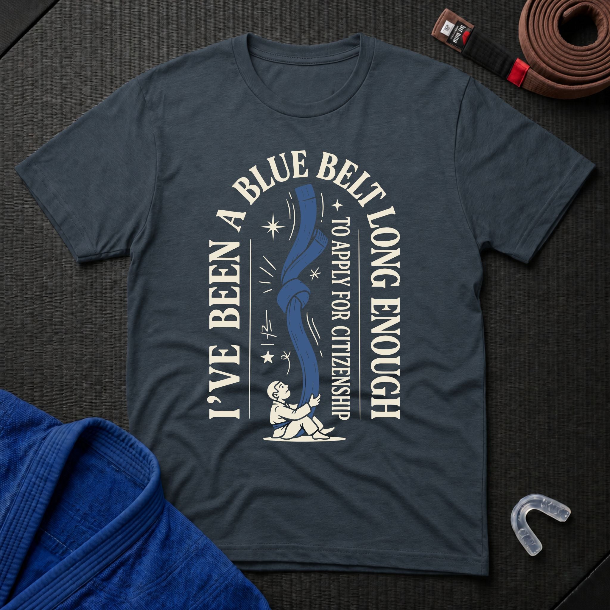 Blue Belt For Long Enough T-Shirt