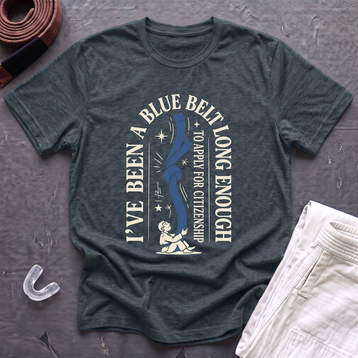 Blue Belt For Long Enough T-Shirt