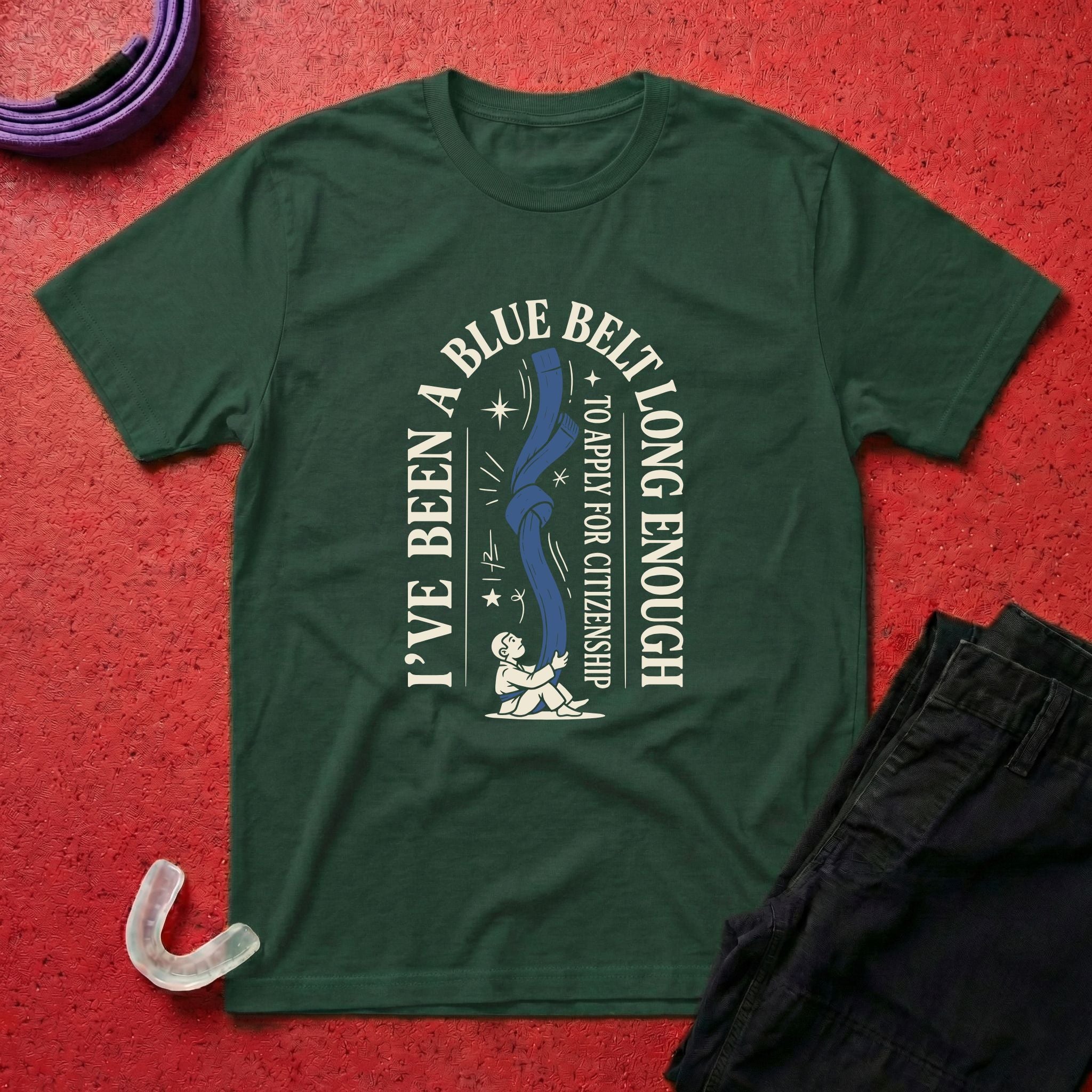 Blue Belt For Long Enough T-Shirt