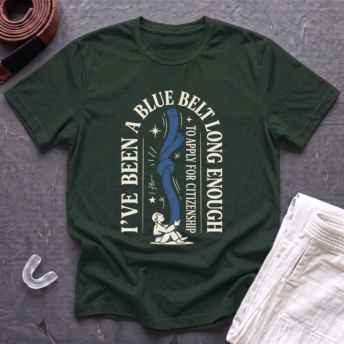Blue Belt For Long Enough T-Shirt