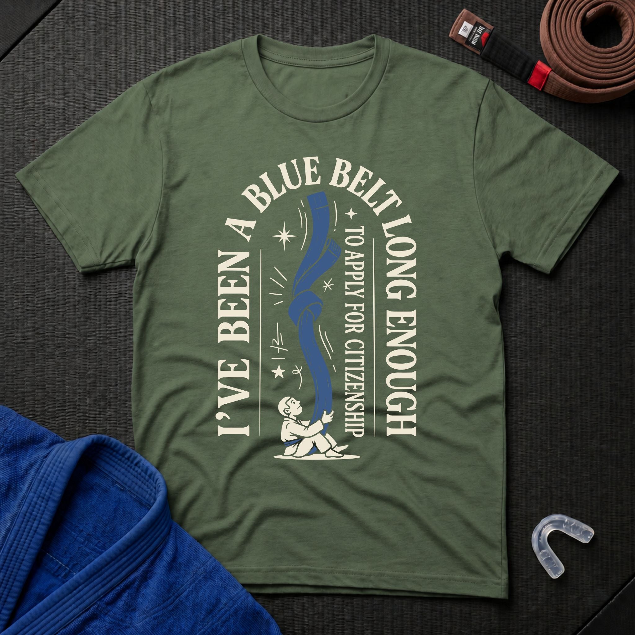 Blue Belt For Long Enough T-Shirt