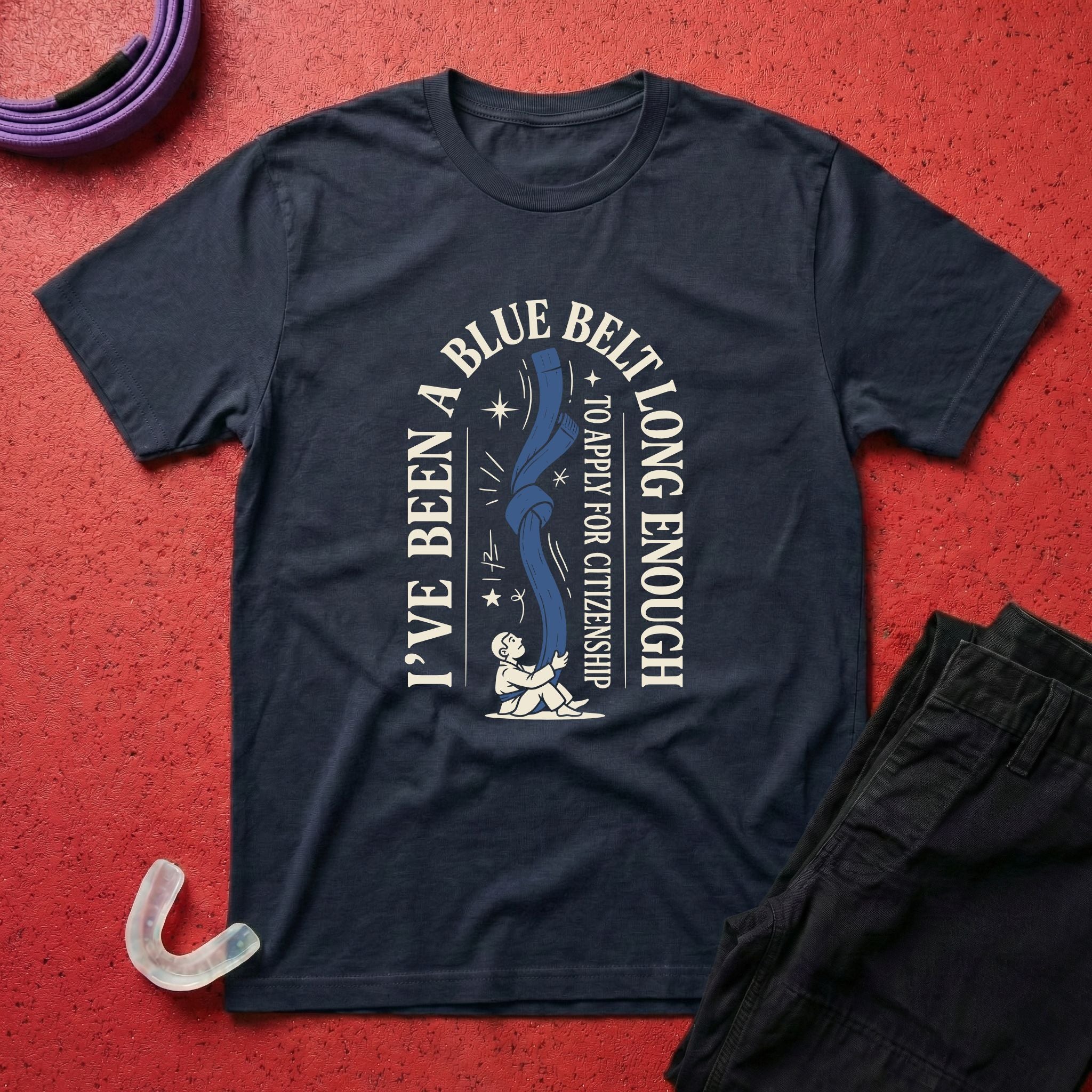 Blue Belt For Long Enough T-Shirt