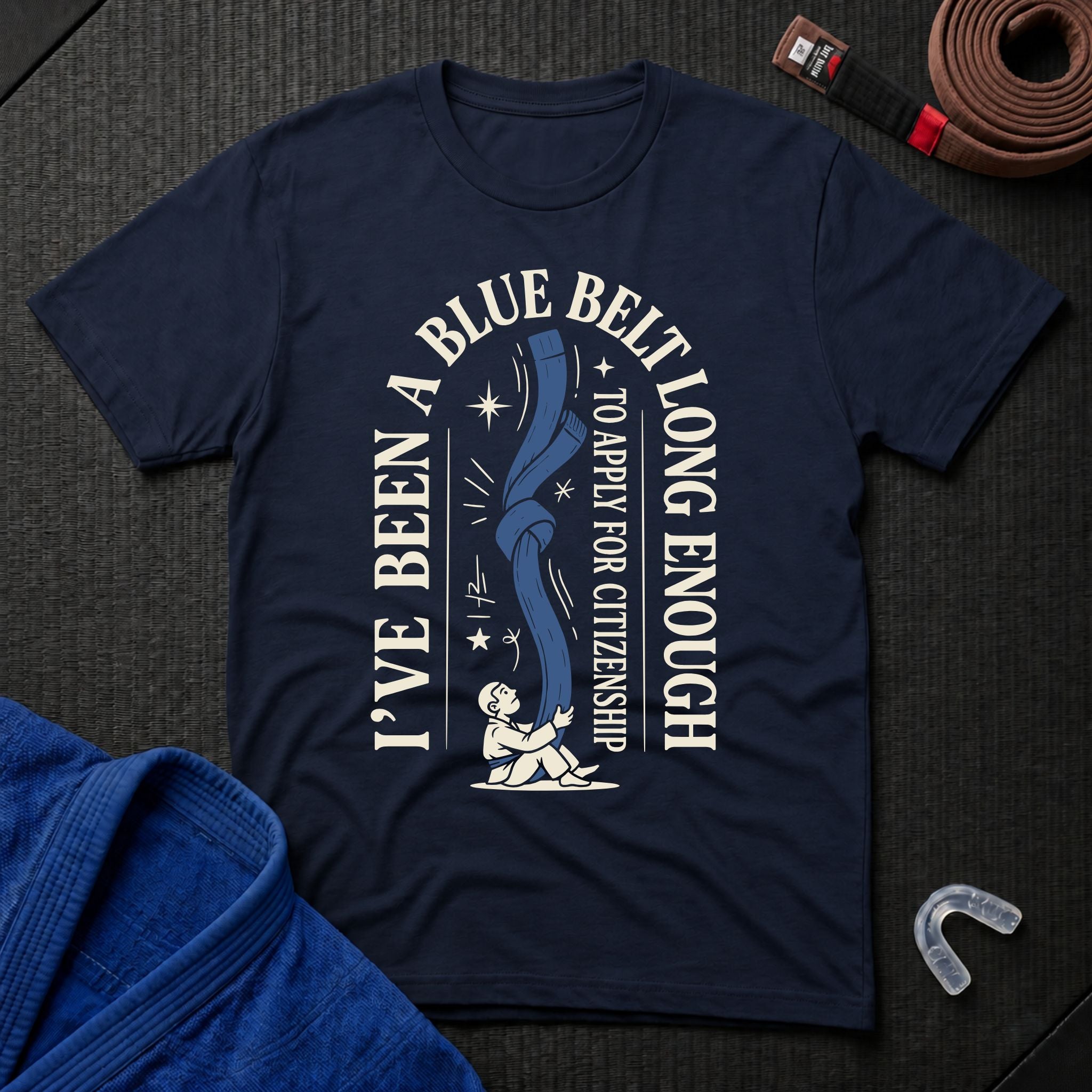 Blue Belt For Long Enough T-Shirt