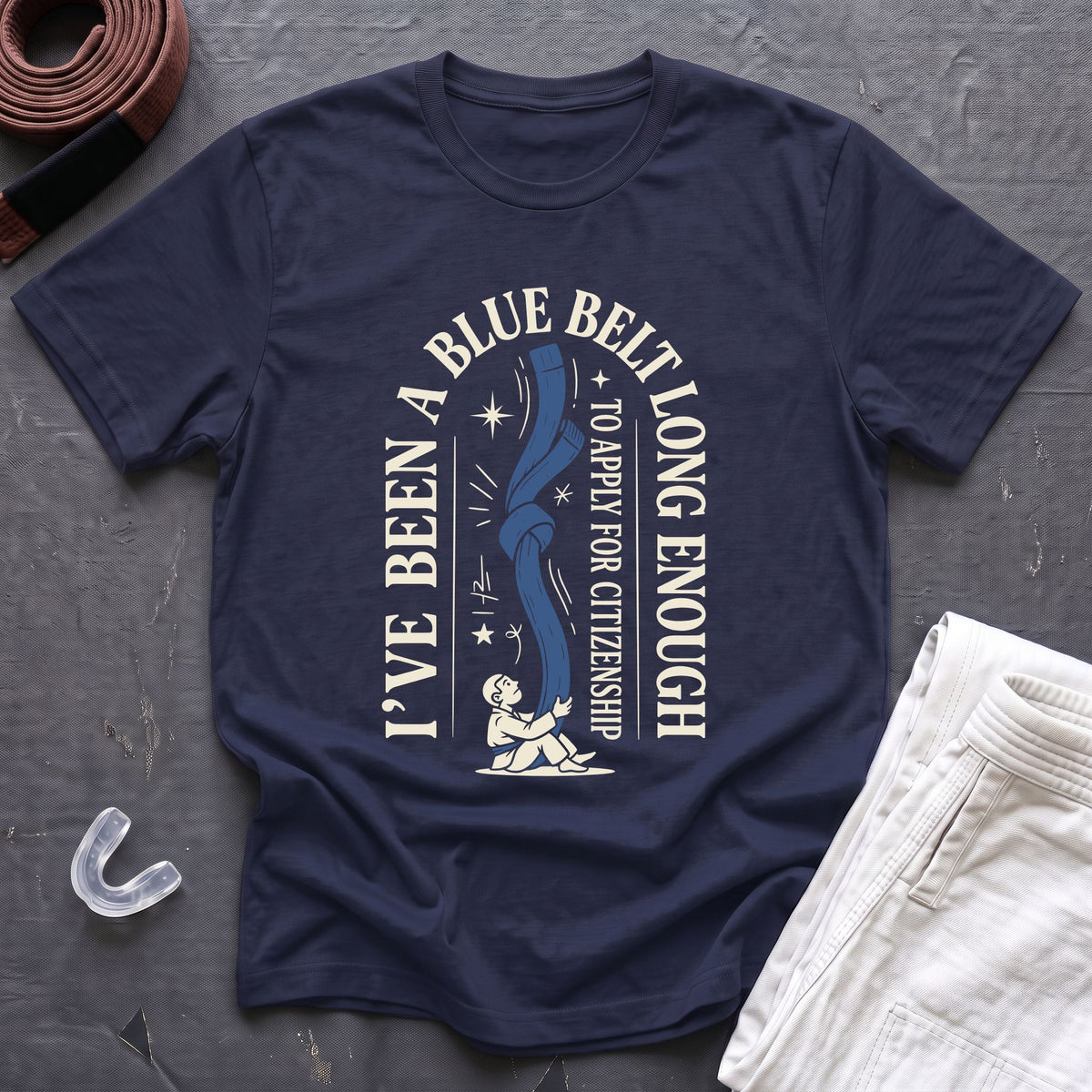Blue Belt For Long Enough T-Shirt